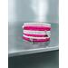 This handmade pink bracelet has 9 stack of beads. It is stretchy and very pretty.